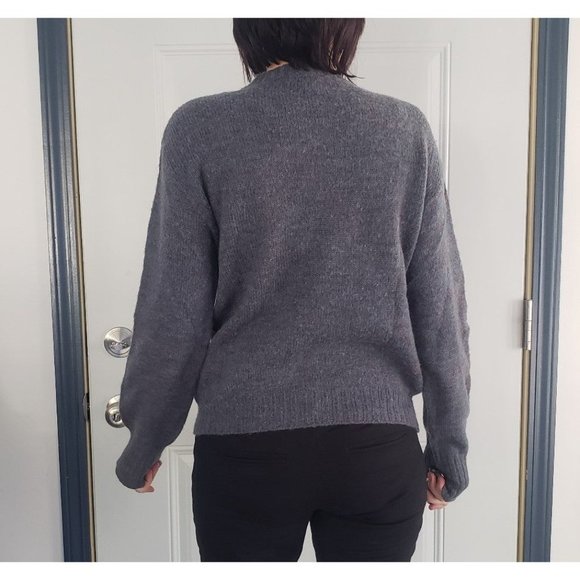 60s Blue/Gray Wool Sweater - Picture 3 of 5